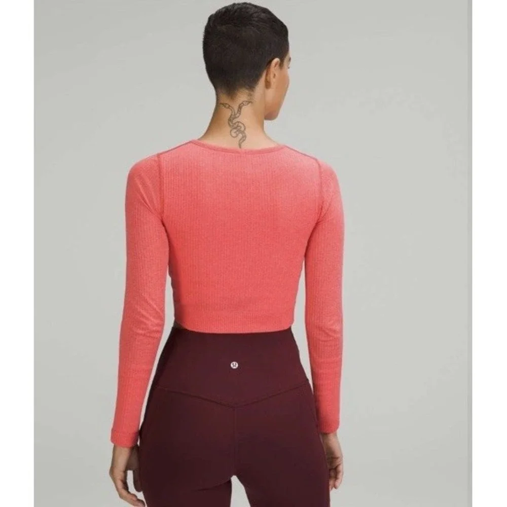 Lululemon Ebb to Street Long Sleeve‎ Shirt Pale Raspberry Size 8
